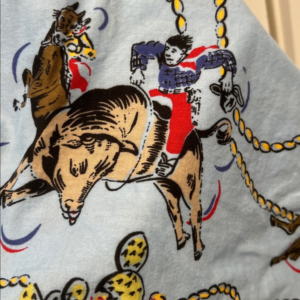 Old Navy Light Blue Men's PJ Pants with Rope & Western horse print size XL. - Picture 5 of 8
